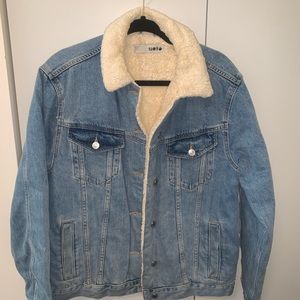 Top Shop fur-lined denim jacket